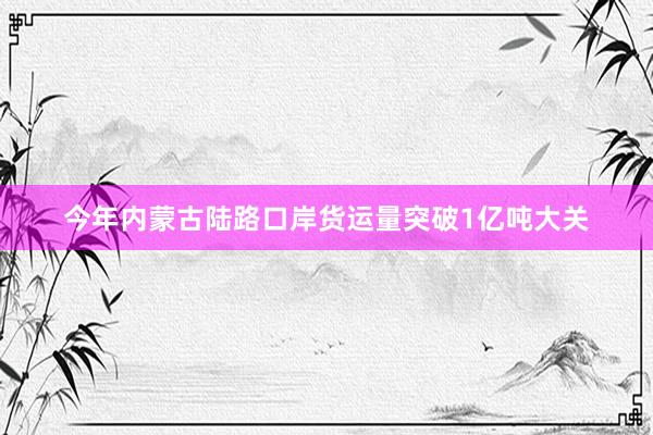 今年内蒙古陆路口岸货运量突破1亿吨大关