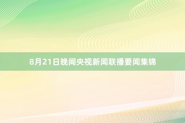 8月21日晚间央视新闻联播要闻集锦
