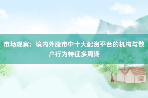 市场观察：境内外股市中十大配资平台的机构与散户行为特征多周期