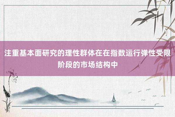 注重基本面研究的理性群体在在指数运行弹性受限阶段的市场结构中