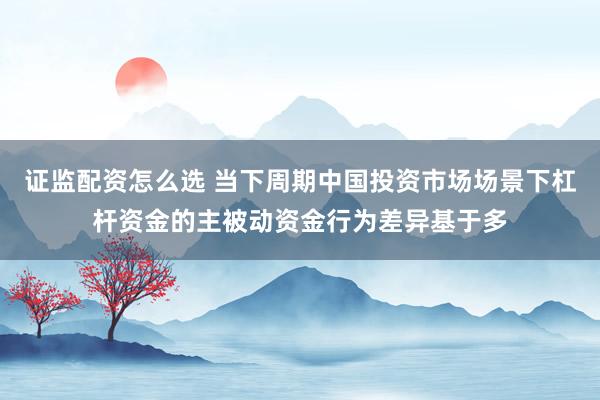 证监配资怎么选 当下周期中国投资市场场景下杠杆资金的主被动资金行为差异基于多