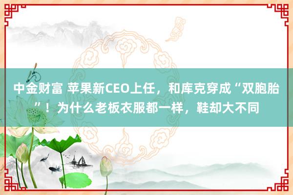 中金财富 苹果新CEO上任，和库克穿成“双胞胎”！为什么老板衣服都一样，鞋却大不同