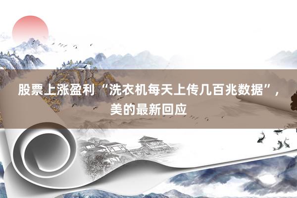股票上涨盈利 “洗衣机每天上传几百兆数据”，美的最新回应