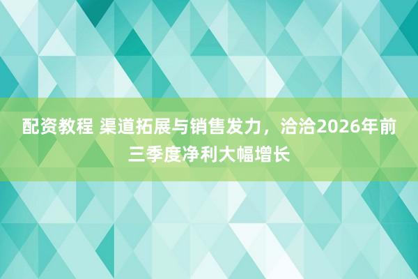 配资教程 渠道拓展与销售发力，洽洽2026年前三季度净利大幅增长